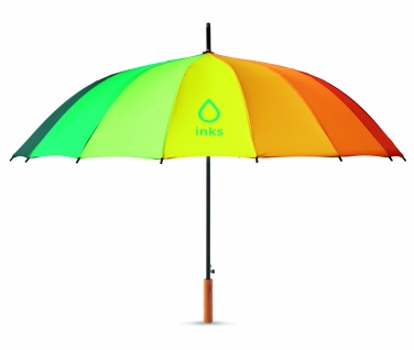 Logo trade promotional giveaways image of: 27 inch rainbow umbrella