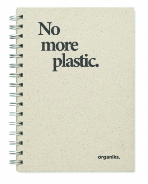 Logo trade promotional giveaways image of: A5 grass notebook 80 lined