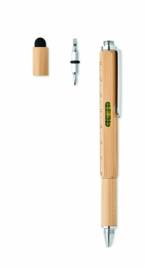 Logo trade promotional merchandise image of: Spirit level pen in bamboo