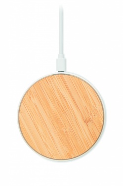 Logo trade promotional merchandise picture of: Bamboo wireless charger 10W