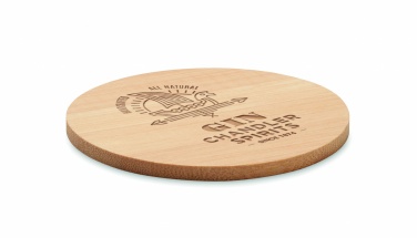 Logo trade promotional item photo of: Bamboo round coaster