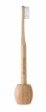 Logo trade promotional item photo of: Bamboo tooth brush with stand