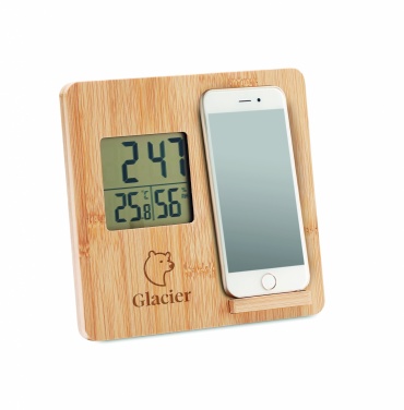 Logotrade promotional product picture of: Bamboo weather station 10W