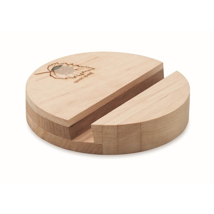 Logo trade promotional products picture of: Birch Wood phone stand
