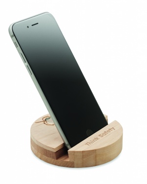 Logo trade promotional product photo of: Birch Wood phone stand
