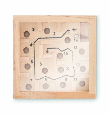 Logo trade promotional giveaway photo of: Pine wooden labyrinth game