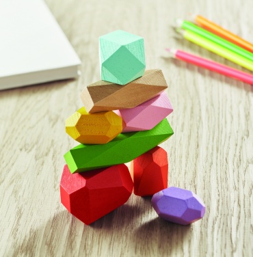 Logotrade promotional gift image of: 8 stacking wood rocks in pouch