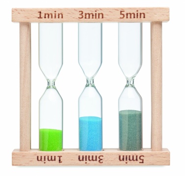 Logotrade promotional merchandise image of: Set of 3 wooden sand timer