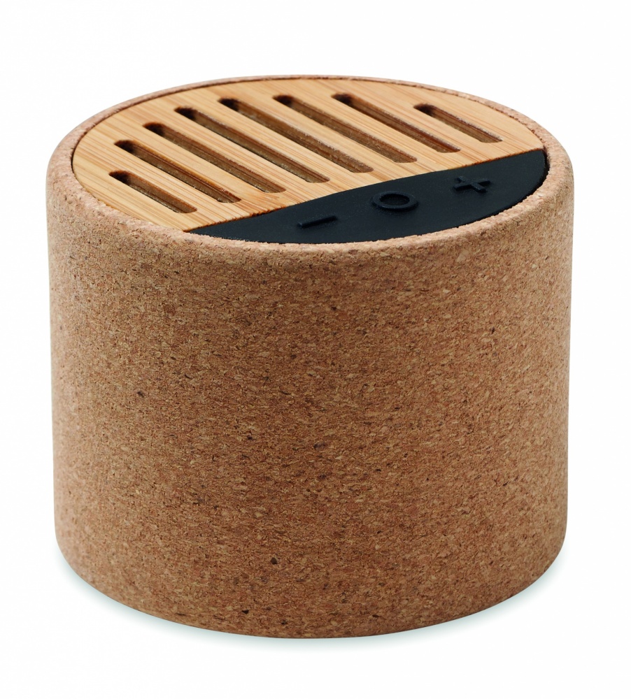 Logo trade promotional gift photo of: Round cork wireless speaker