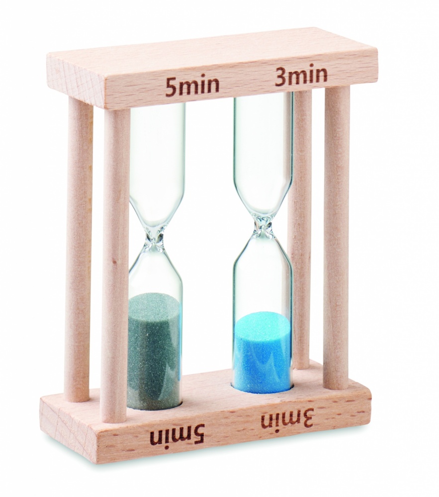 Logo trade promotional items image of: Set of 2 wooden sand timers