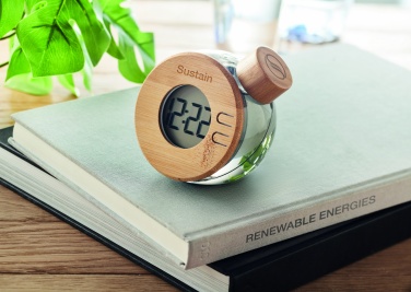 Logotrade corporate gift image of: Water powered bamboo LCD clock