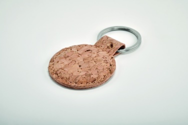 Logo trade promotional merchandise image of: Round cork key ring Mikkeli