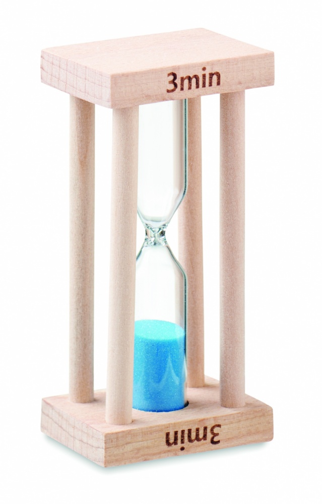 Logo trade promotional gifts image of: Wooden sand timer 3 minutes