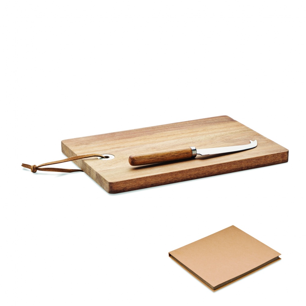 Logo trade corporate gifts image of: Acacia wood cheese board set Hannover