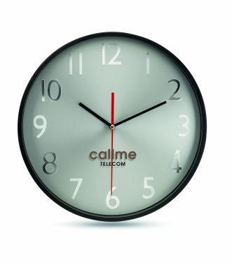 Logo trade promotional merchandise image of: Wall clock w silver background
