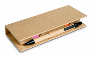 Logo trade promotional items image of: Sticky memo set recycked w/pen