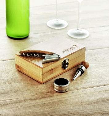 Logotrade promotional item picture of: Wine set in bamboo box