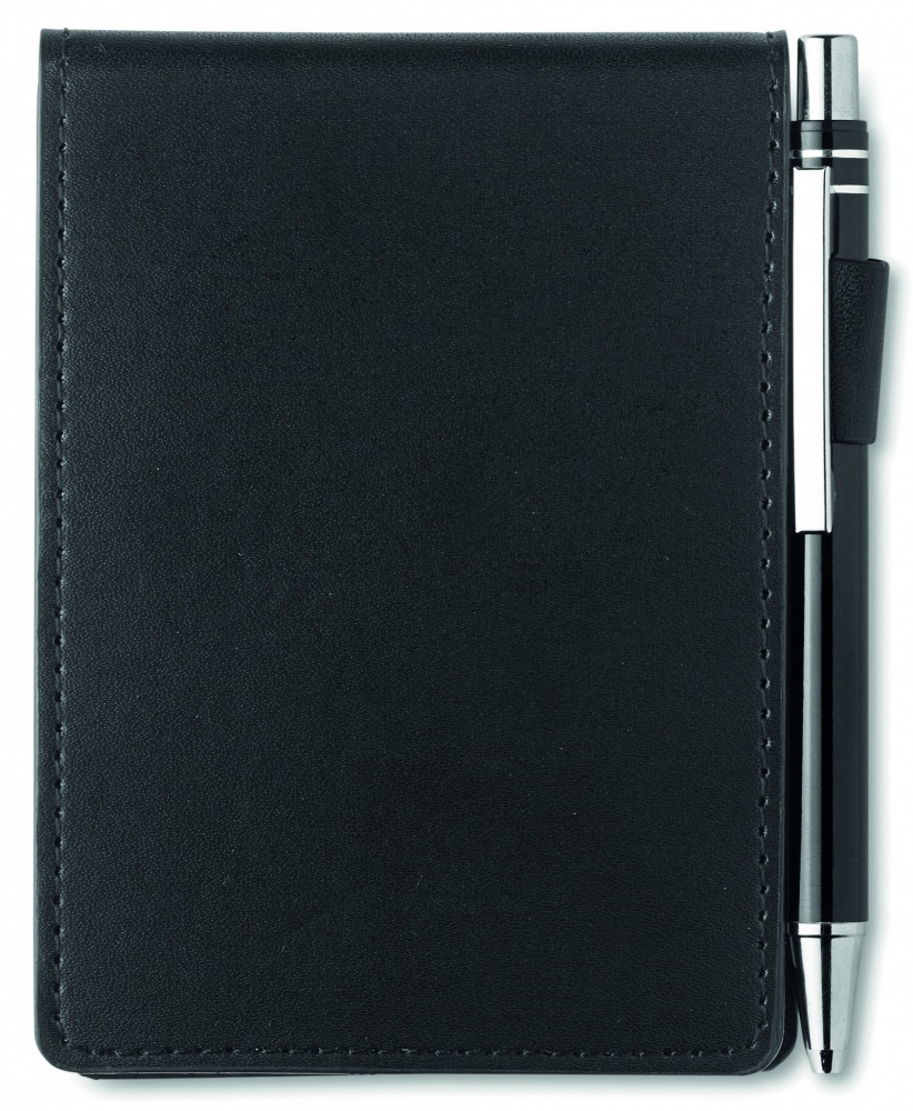Logo trade business gifts image of: A7 notepad in PU pouch w/pen