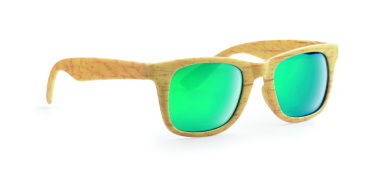 Logo trade promotional giveaways image of: Wooden look sunglasses MAARDU