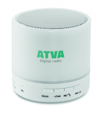 Logo trade promotional items image of: Round wireless speaker LED
