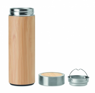 Logo trade promotional giveaways image of: Double wall bamboo flask 400ml
