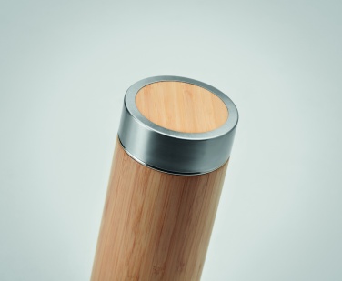 Logo trade promotional items picture of: Double wall bamboo flask 400ml