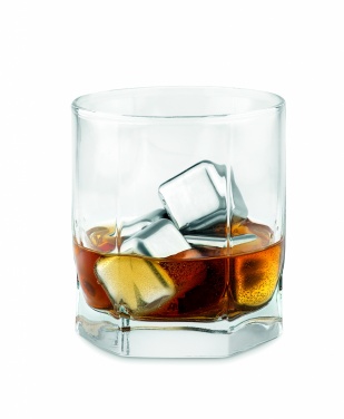 Logo trade advertising products picture of: Set of 4 SS ice cubes in pouch