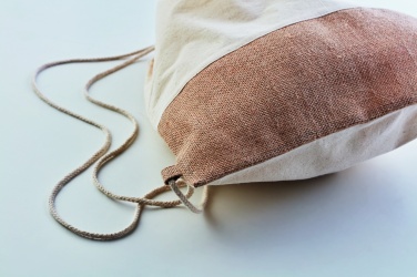 Logo trade promotional gift photo of: Drawstring bag w/ jute details
