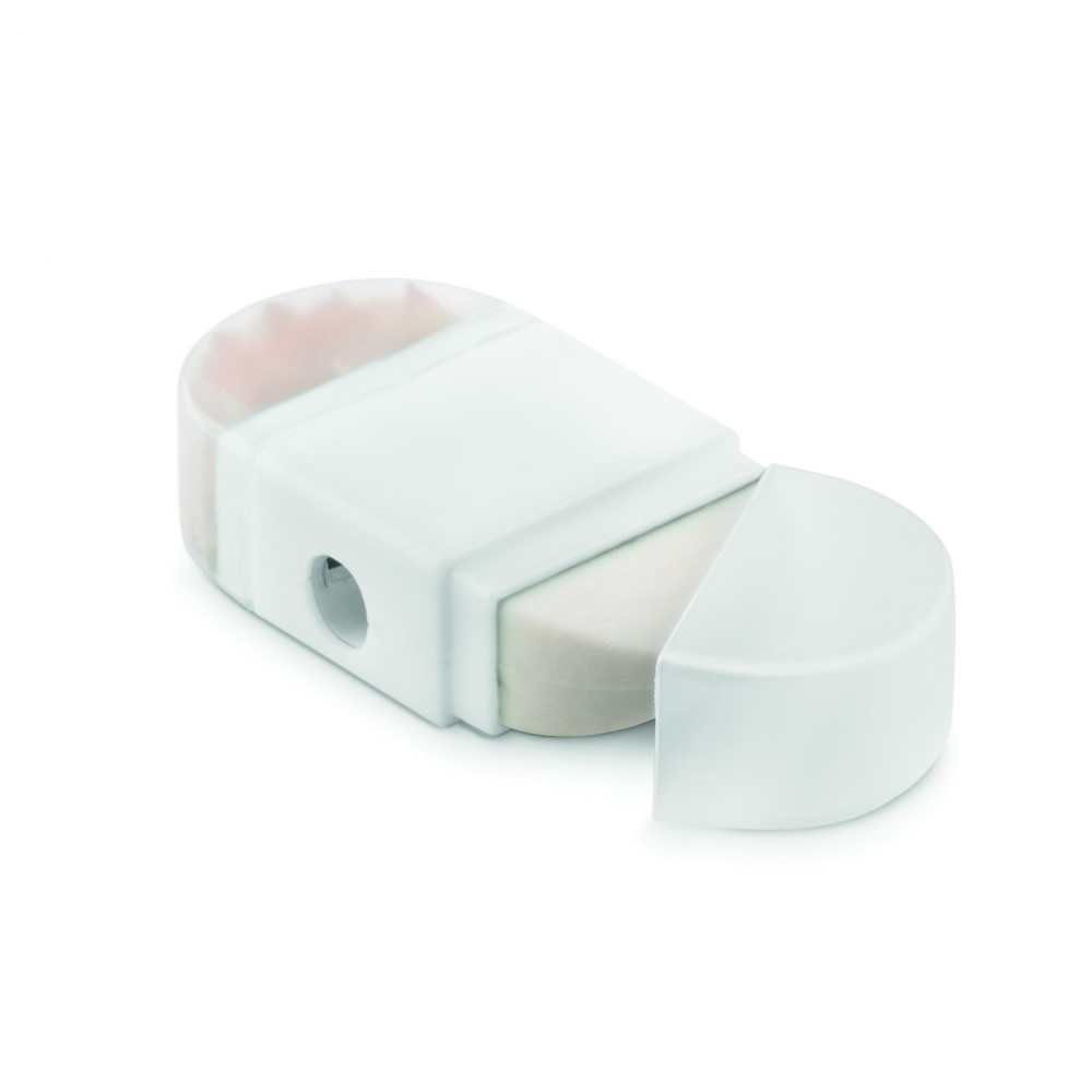 Logo trade promotional items image of: Sharpener and eraser