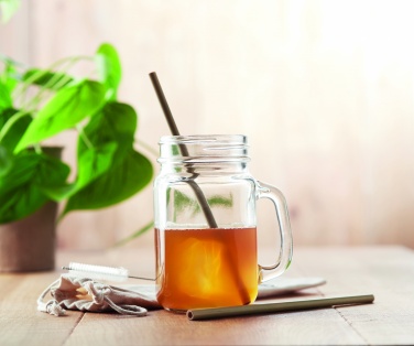 Logo trade business gifts image of: Bamboo Straw w/brush in pouch