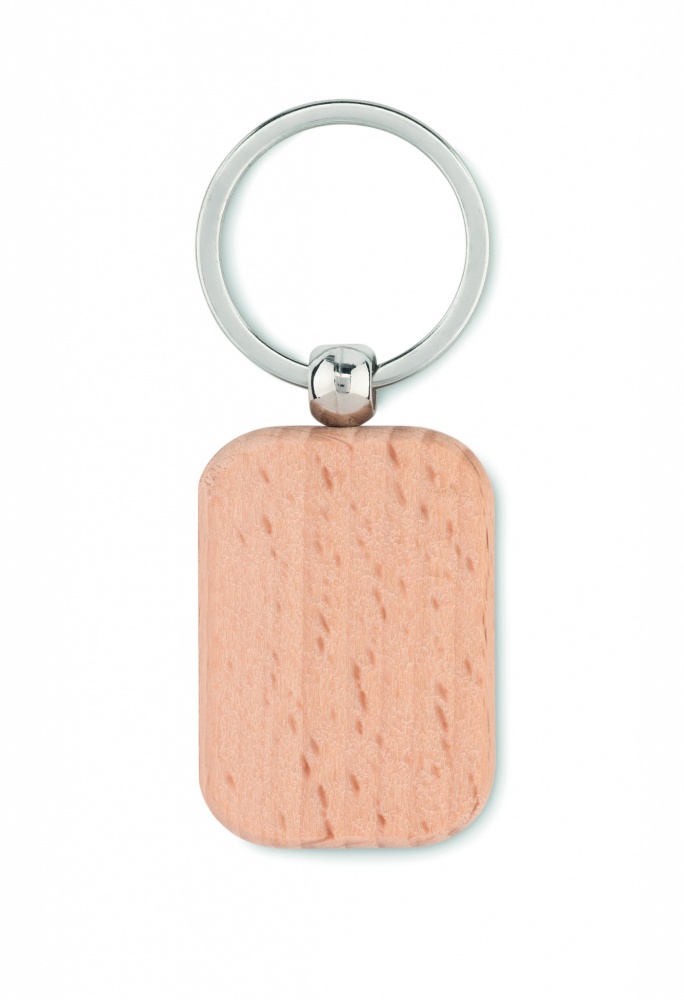 Logotrade promotional products photo of: Rectangular wooden key ring Bauska