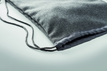 Logo trade business gifts image of: 1200D heathered drawstring bag