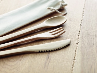 Logo trade promotional merchandise photo of: Bamboo cutlery set