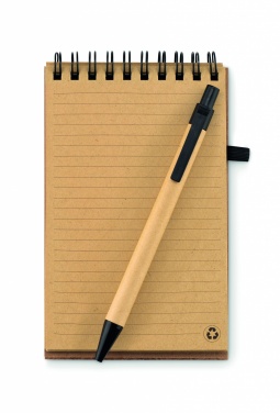 Logo trade promotional products image of: A6 Cork notepad with pen
