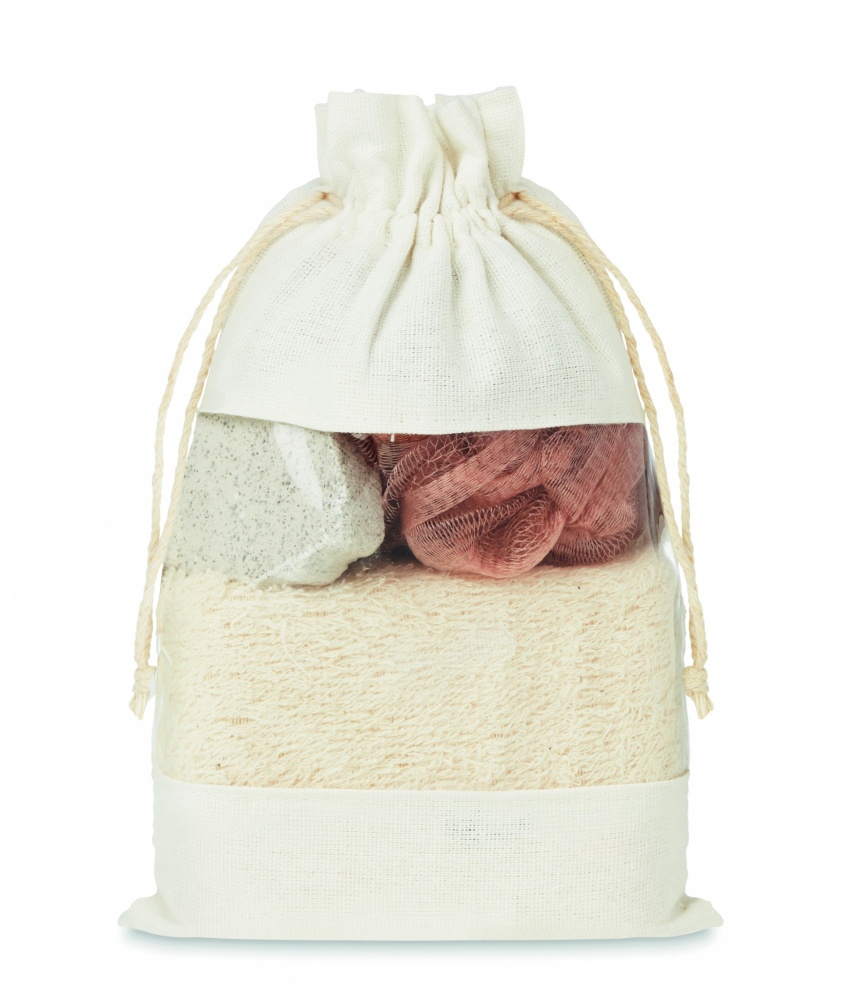 Logotrade promotional giveaway image of: Bath set in cotton pouch