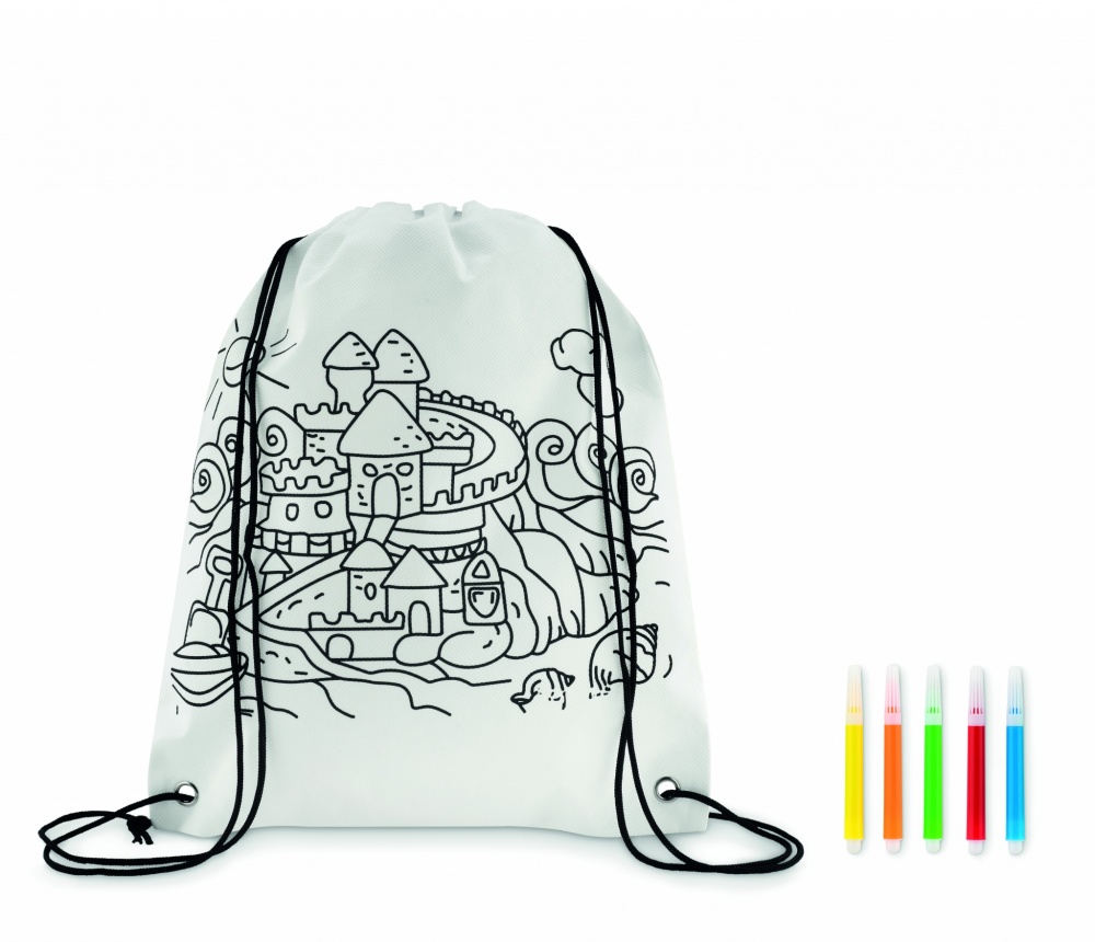 Logo trade promotional gifts image of: Non woven kids bag with pens