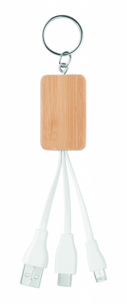 Logotrade promotional products photo of: Bamboo 3-in-1 cable