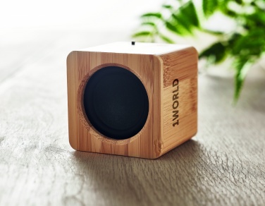 Logo trade promotional items image of: Bamboo wireless speaker