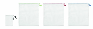 Logo trade promotional item photo of: Set of 3 RPET mesh food bags