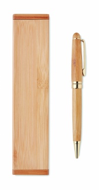 Logotrade promotional merchandise image of: Bamboo twist-action ballpoint pen in a box