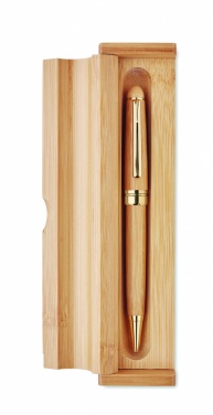 Logo trade promotional products picture of: Bamboo twist-action ballpoint pen in a box