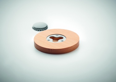 Logo trade advertising product photo of: Bamboo bottle opener/ coaster DAKAI