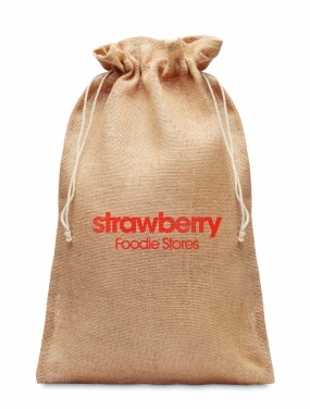 Logo trade corporate gifts image of: Large jute gift bag 30x47 cm