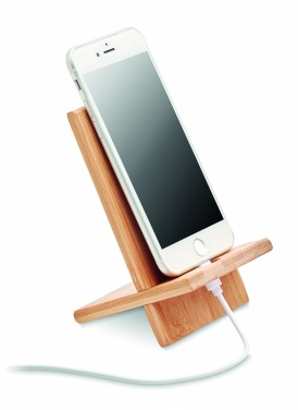 Logotrade promotional item picture of: Bamboo phone stand/ holder WHIPPY