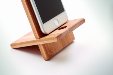 Logo trade business gift photo of: Bamboo phone stand/ holder WHIPPY