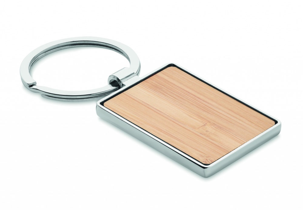 Logotrade promotional gift image of: Rectangular key ring bamboo WEST