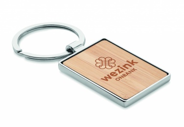 Logotrade business gifts photo of: Rectangular key ring bamboo WEST