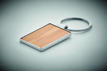 Logotrade promotional gift picture of: Rectangular key ring bamboo WEST