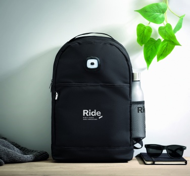 Logo trade promotional product photo of: Backpack in RPET & COB light