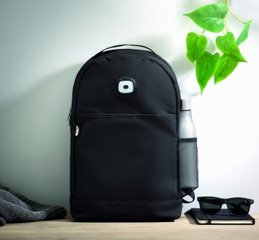 Logo trade promotional gifts picture of: Backpack in RPET & COB light